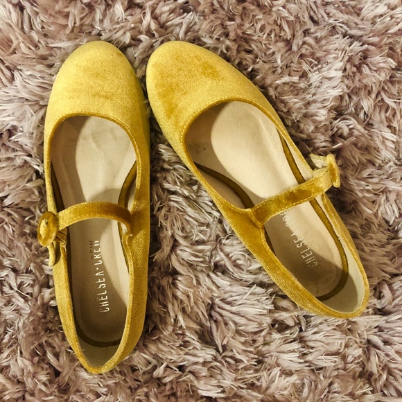 yellow mary jane flats